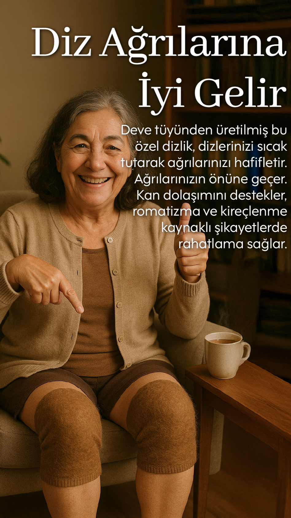 MEDIVIO Deve Tüyü Yün Dizlik