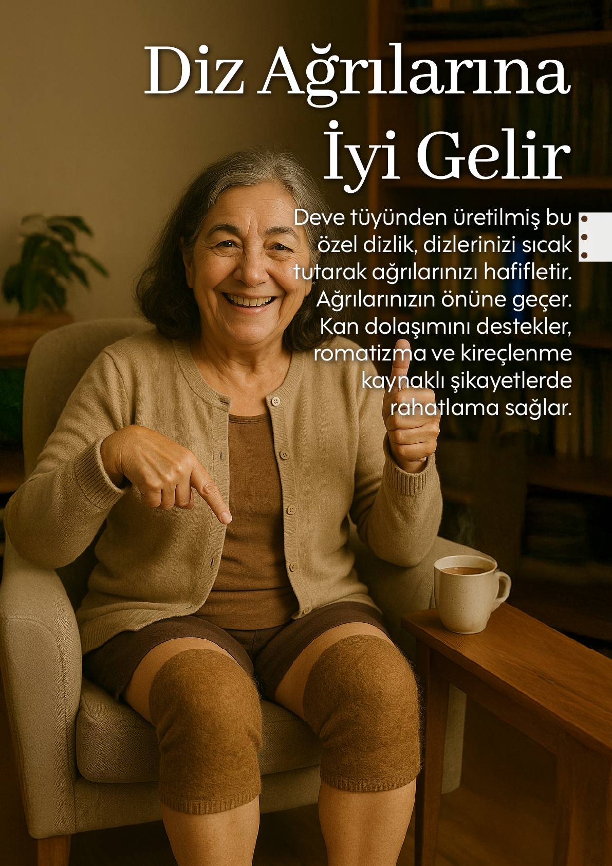 MEDIVIO Deve Tüyü Yün Dizlik